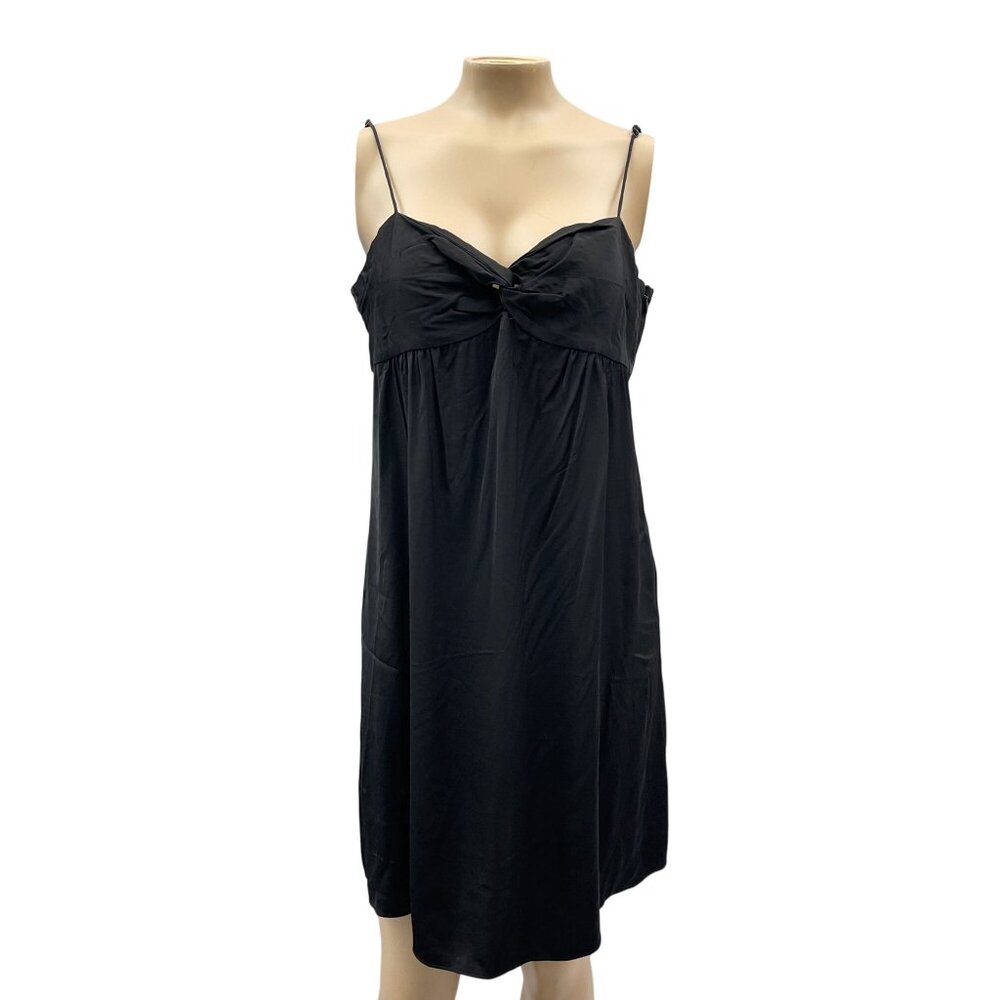 Theory Selby Black Empire Waist Cocktail Dress Twist Front Strappy Womens 8‎
